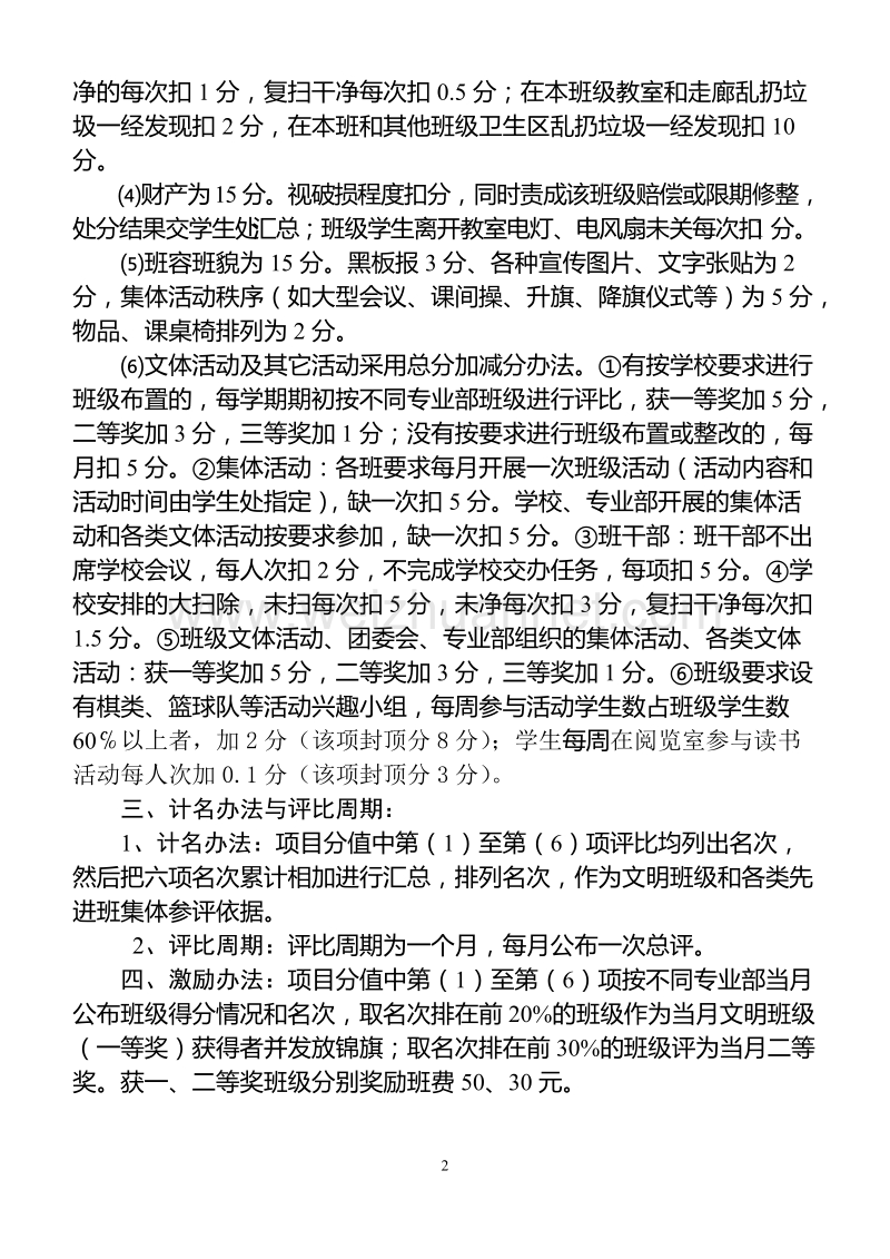 班级管理月评估制度(执行).doc_第2页