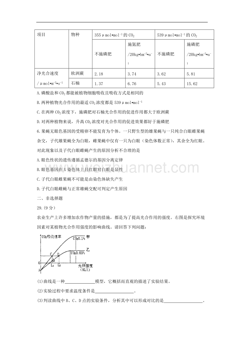 四川省绵阳市2017届高三第一次诊断性考试理综生物及答案.doc_第2页