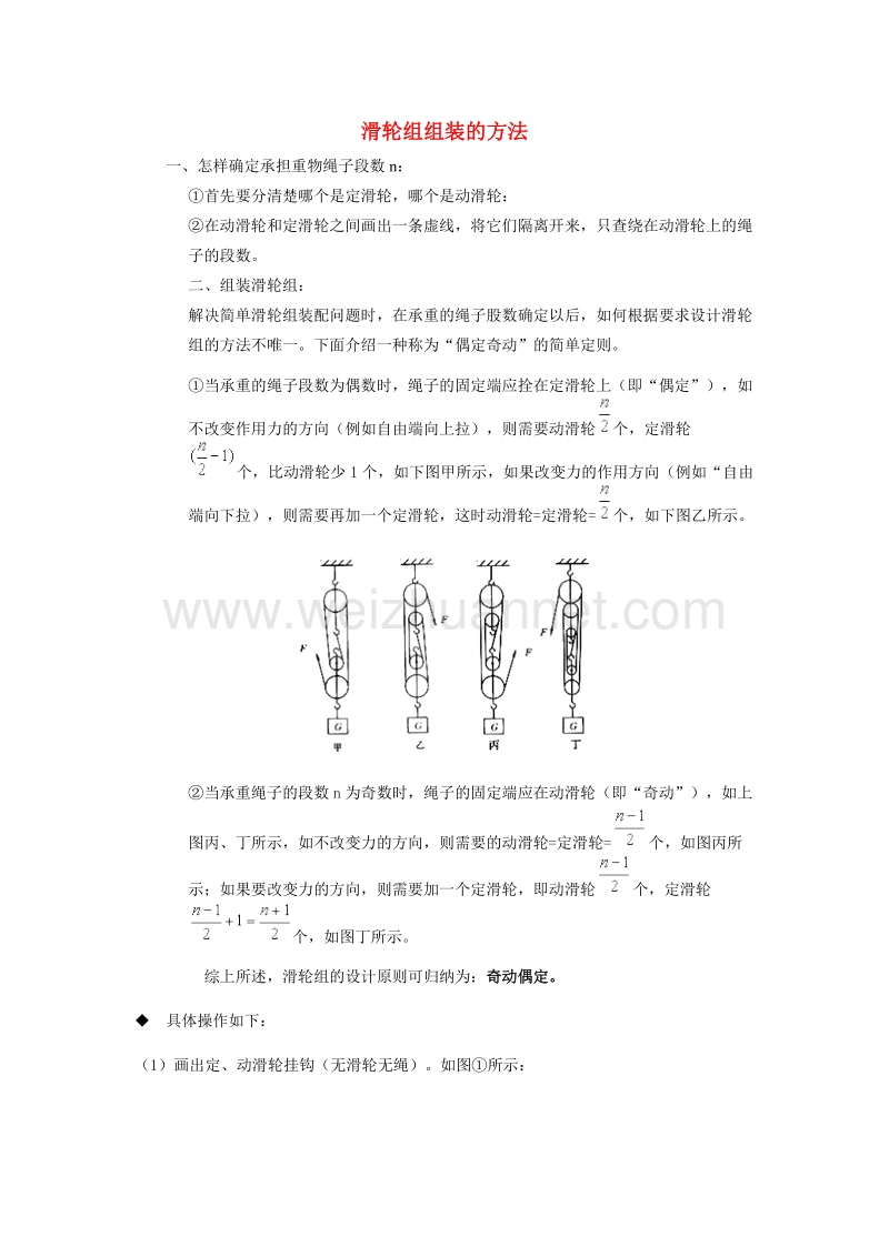 滑轮组组装的方法-新课标-人教版.doc_第1页