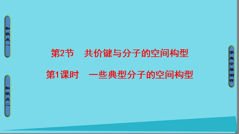 2017_2018学年高中化学第2章化学键与分子间作用力第2节共价键与分子的空间构型第1课时一些典型分子的空间构型课件鲁科版选修320170922360.ppt_第1页