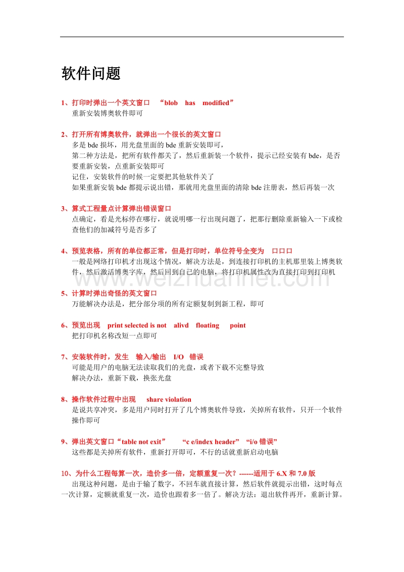 自己整理的--清单软件问题.doc_第1页