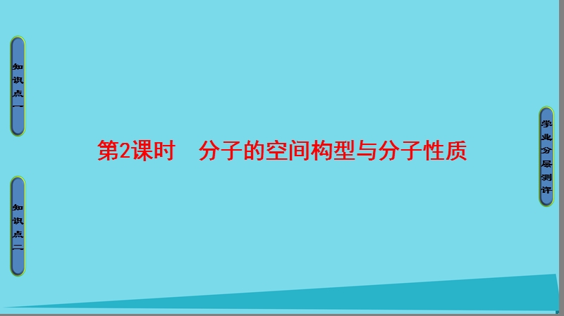 2017_2018学年高中化学第2章化学键与分子间作用力第2节共价键与分子的空间构型第2课时分子的空间构型与分子性质课件鲁科版选修320170922358.ppt_第1页