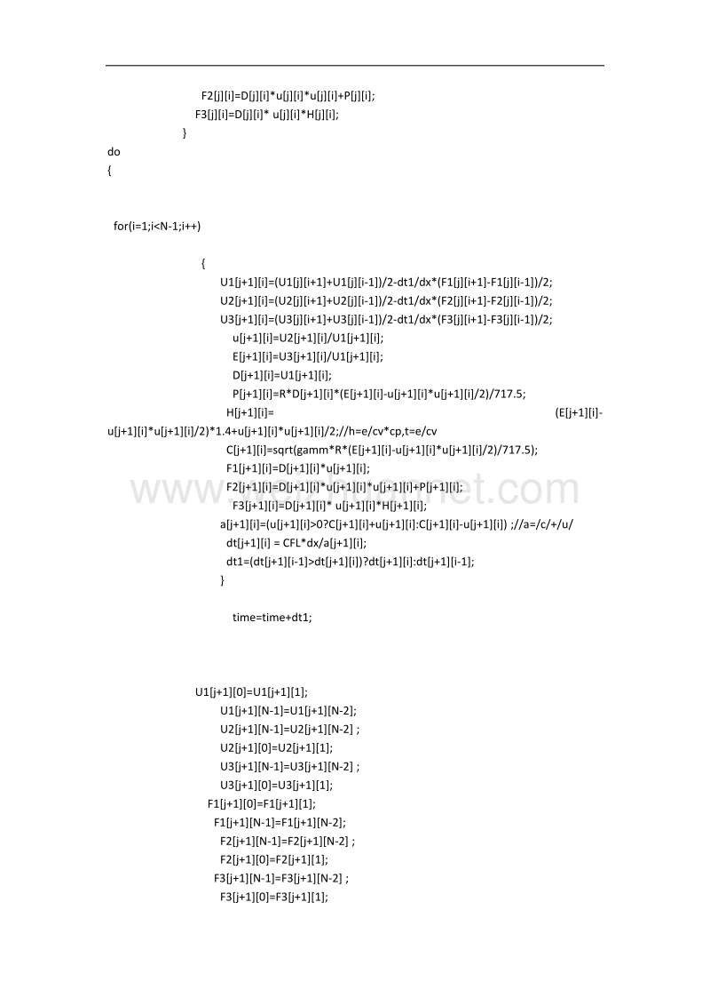 采用lax格式用c语言模拟一维激波管问题.docx_第2页