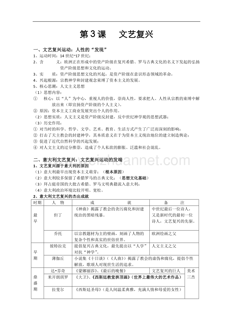 高三历史文艺复兴.doc_第1页