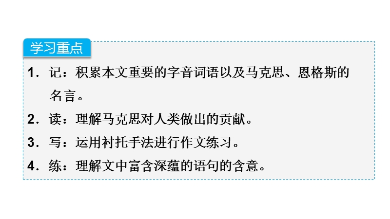 高一语文语文版必修4课件：1-1 在马克思墓前的讲话 （18张）.ppt_第2页