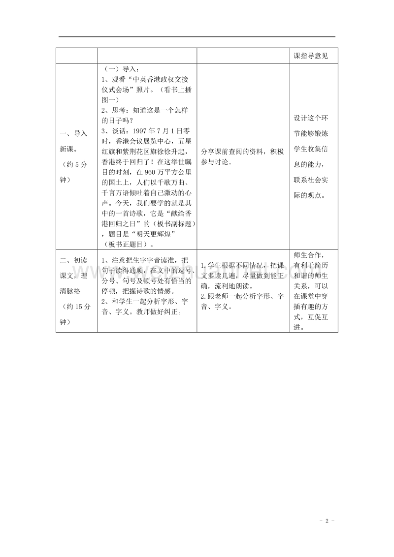 2017年六年级语文上册 8.明天更辉煌（一）教案 语文s版.doc_第2页