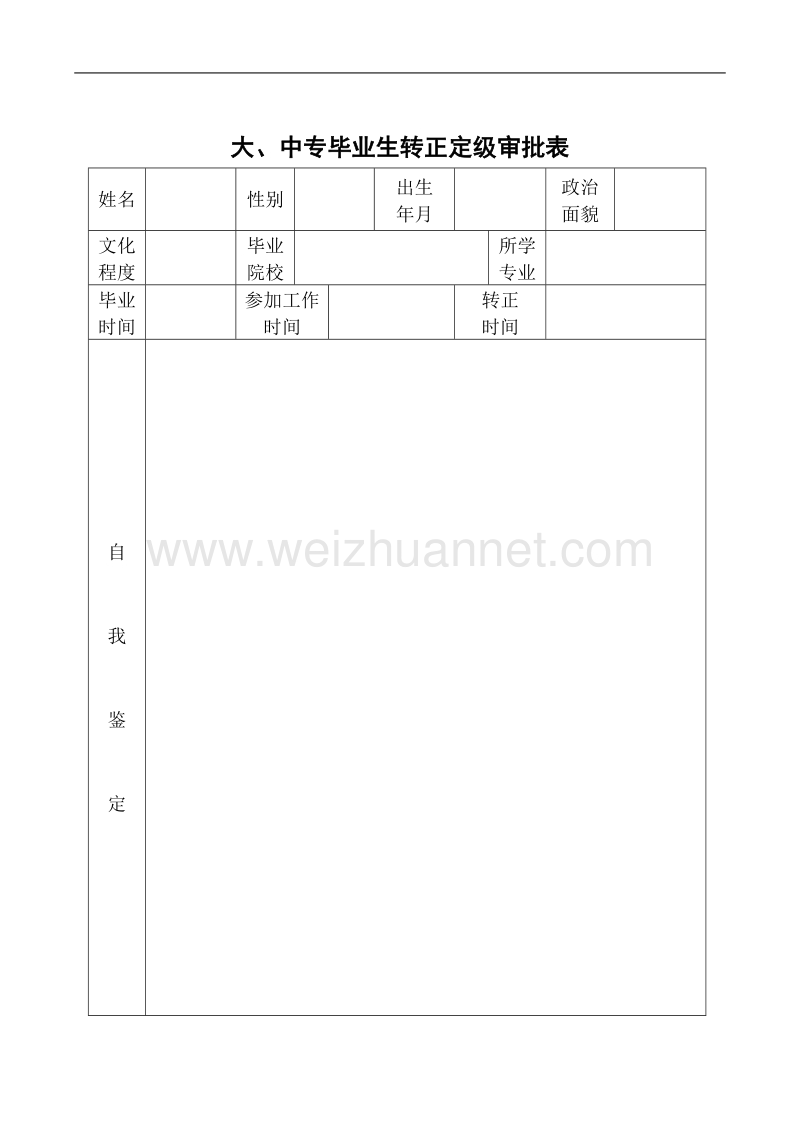 附表2：《大中专毕业生转正定级审批表》.doc_第1页