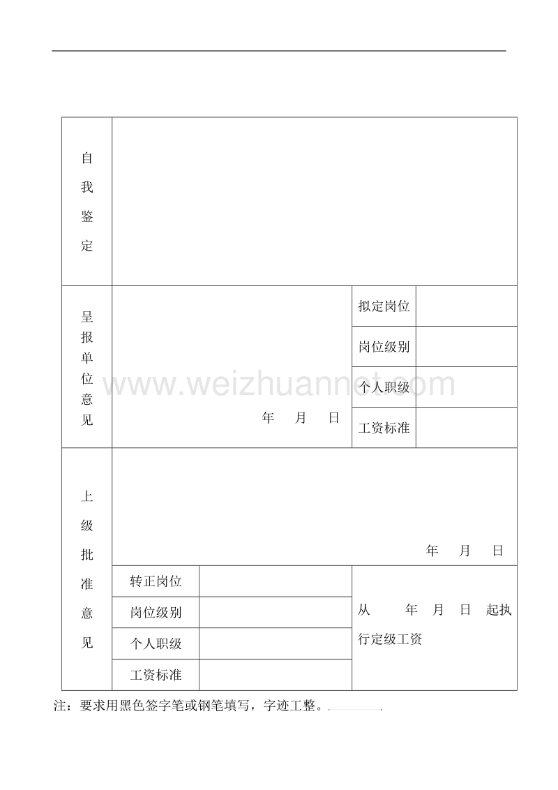 附表2：《大中专毕业生转正定级审批表》.doc_第2页