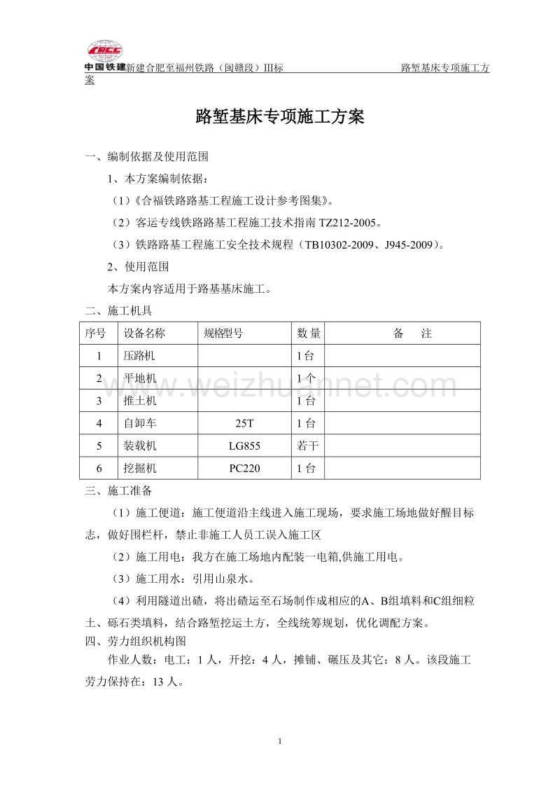 路堑 四工区路基基床施工方案.doc_第1页