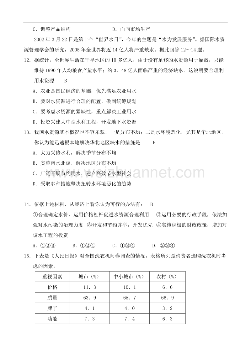 高一政 治商品经济与价值规律-综合练习人教版.doc.doc_第3页