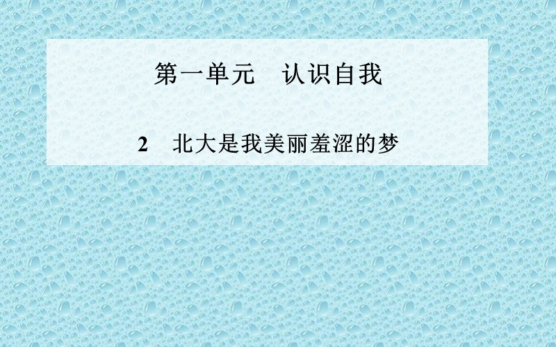 高中语文（粤教版）必修1课件：2　北大是我美丽羞涩的梦.ppt_第1页