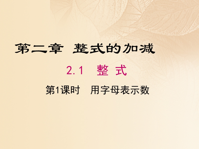 2017年秋七年级数学上册 2.1 整式（第1课时）教学课件 （新版）新人教版.ppt_第1页