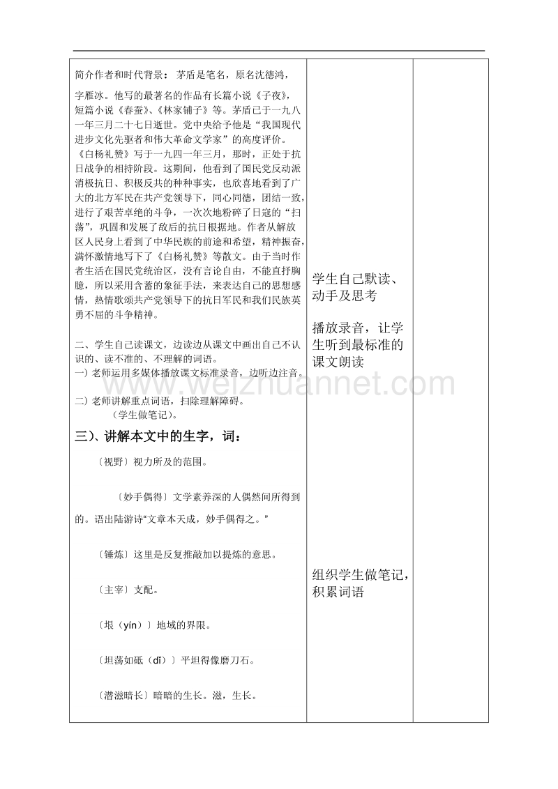 第十九课白杨礼赞教案——集体备课.doc_第2页