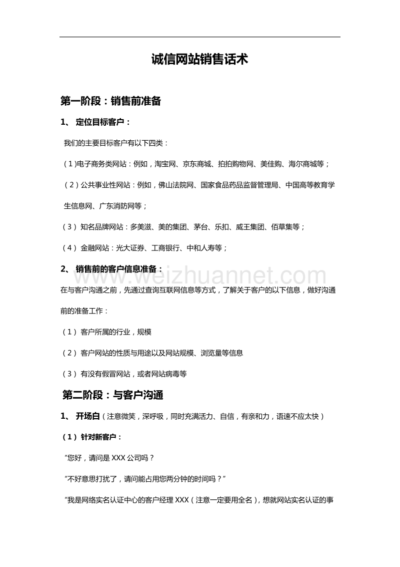 诚信网站销售话术.doc_第1页