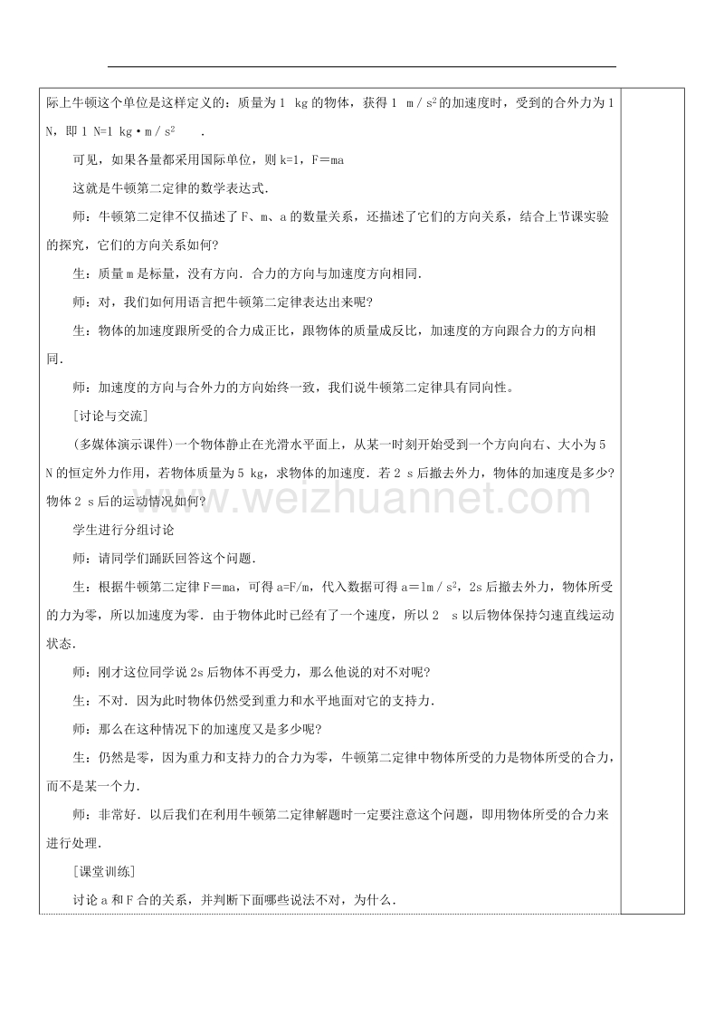 高中物理第四章牛顿运动定律43牛顿第二定律61!.doc_第2页