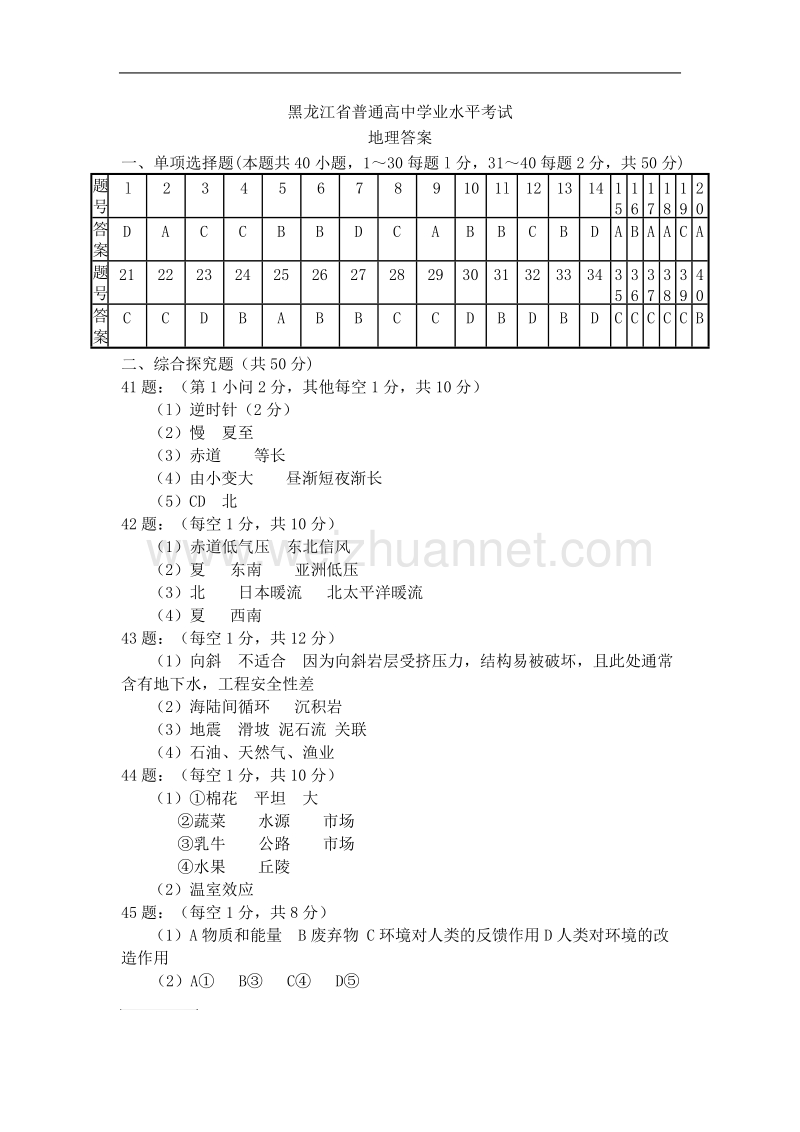 黑龙江省普通高中学业水平考试.doc_第1页