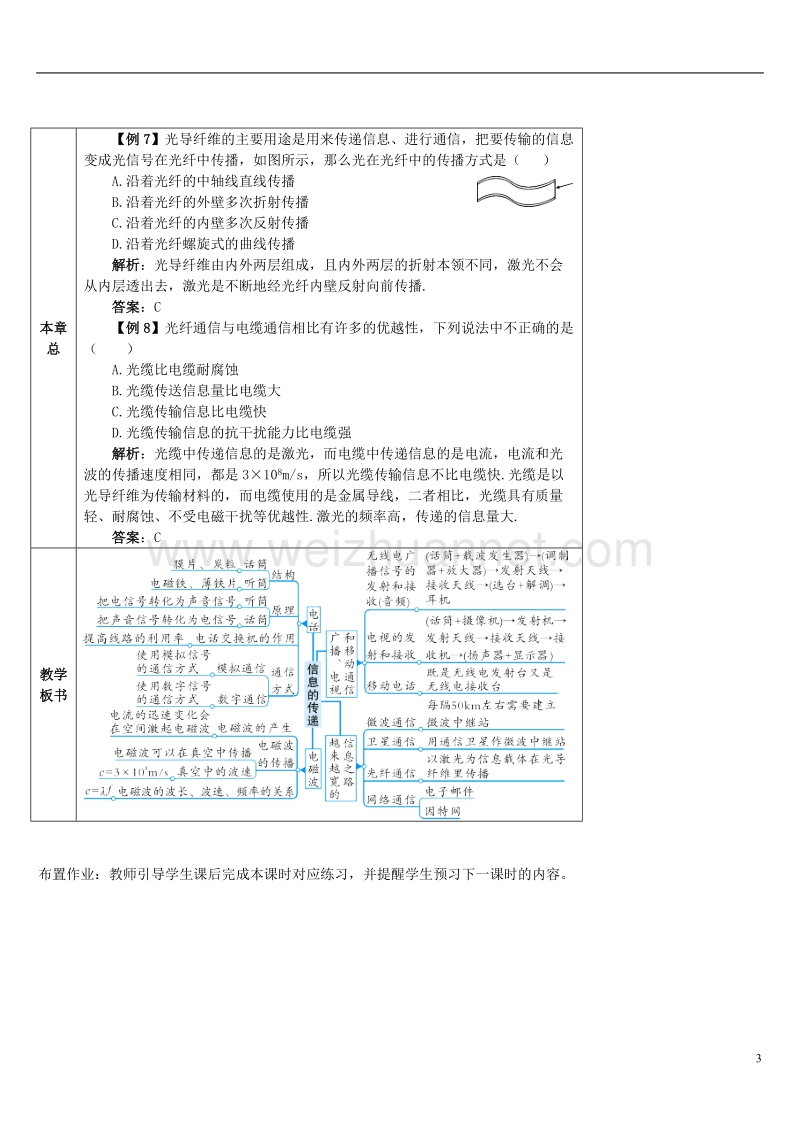 2017年秋九年级物理全册 21 信息的传递复习和总结导学案 （新版）新人教版.doc_第3页