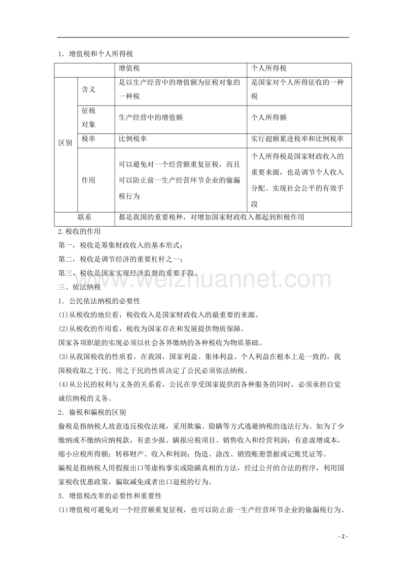 2018年高考政 治一轮复习 专题08 财政与税收（教学案）（含解析）.doc_第2页