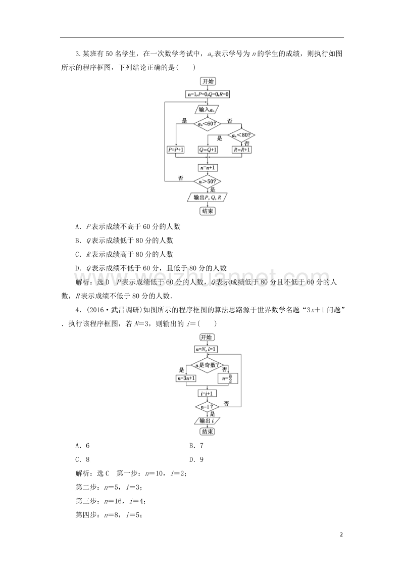 2018届高考数学总复习 高考达标检测（五十三）算法与程序框图考查2类型-推结果、填条件 理.doc_第2页