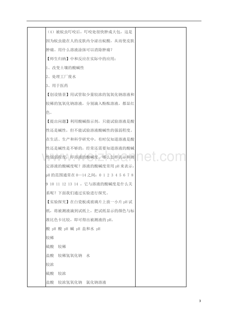 2017春九年级化学下册 第十单元 酸和碱 课题2 酸和碱之间会发生什么反应教案 新人教版.doc_第3页