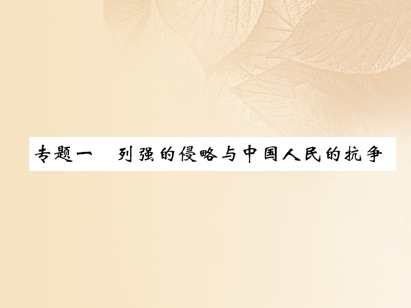 2018年中考历史总复习 第二编 热点专题速查篇 专题1 列国的侵略与中国人民的抗争课件.ppt_第1页