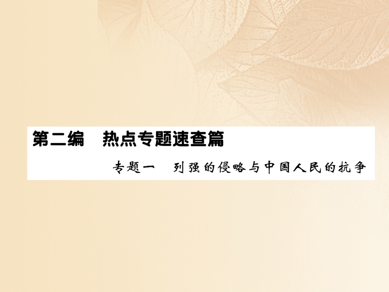 2018年中考历史总复习 第二编 热点专题速查篇 专题1 列强的侵略与中国人民的抗争课件.ppt_第1页