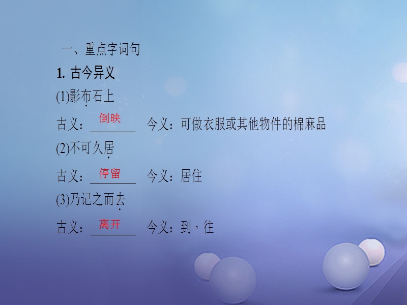 2018届中考语文 第1部分 第一讲 文言文阅读 第11篇 小石潭记复习课件.ppt_第3页