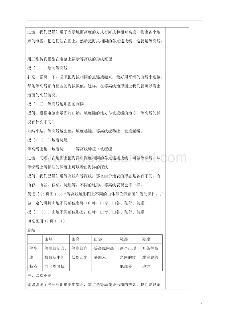 郯城县七年级地理上册 1.4 地形图的判读教案 新人教版.doc_第3页