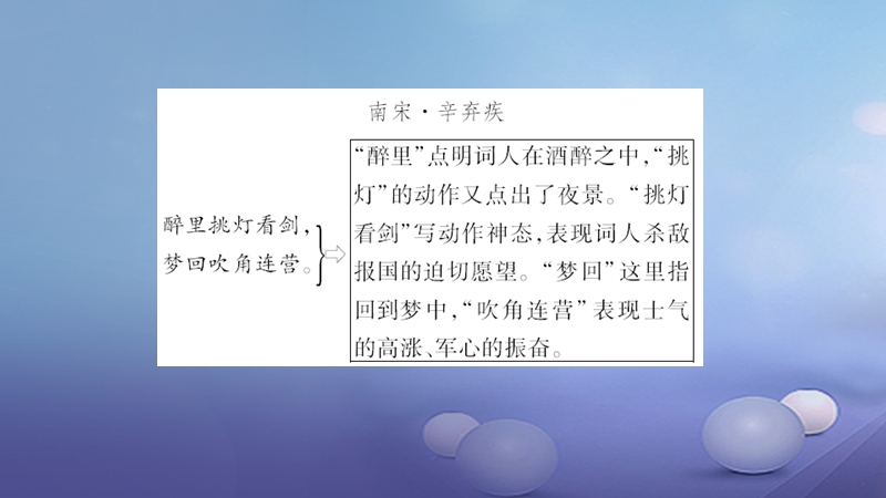 2018届中考语文 第1部分 第30首 破阵子 为陈同甫赋壮词以寄之复习课件.ppt_第2页