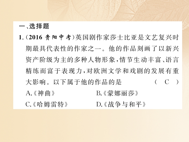 2018年中考历史总复习 第一编 教材知识速查篇 模块三 世界近代史 第13讲 欧美主要国家的社会巨变（精练）课件.ppt_第2页