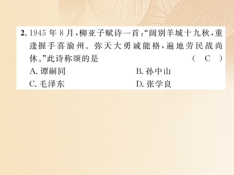 2018年中考历史总复习 第二编 热点专题速查篇 专题10 纵横捭阖 叱咤风云—重要历史人物（精练）课件.ppt_第3页