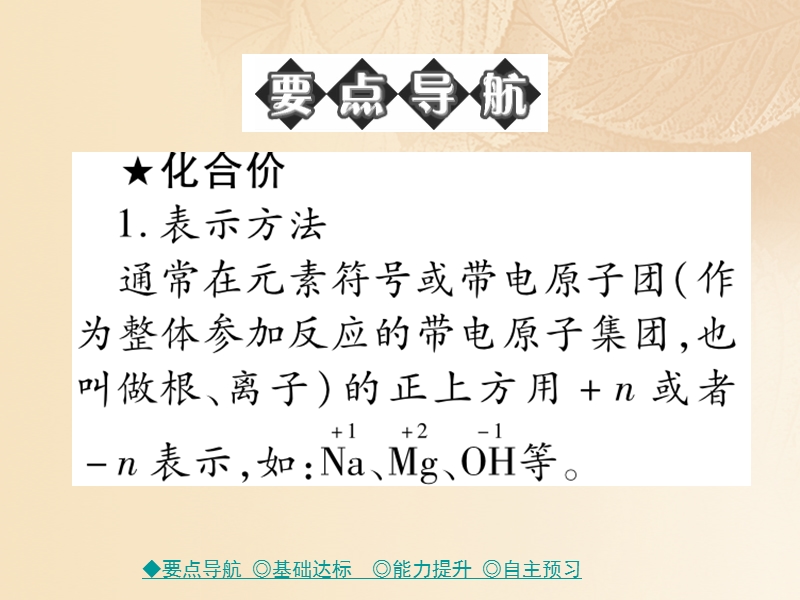 2017秋九年级化学上册 第4单元 课题4 化学式和化合价 课时2 化合价课件 （新版）新人教版.ppt_第2页