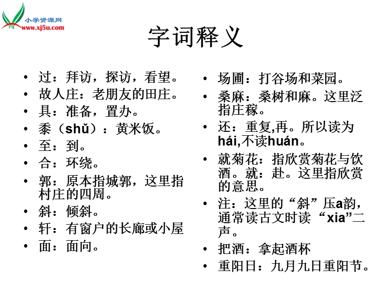 2016春沪教版语文六下 16《过故人庄》ppt课件4.ppt_第3页