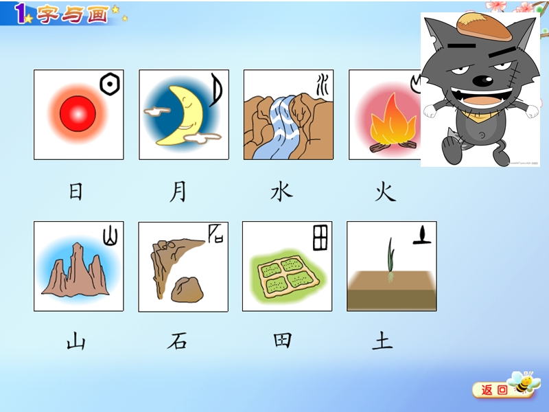 （北师大版）2015秋一年级语文上册《字与画》课件4.ppt_第2页