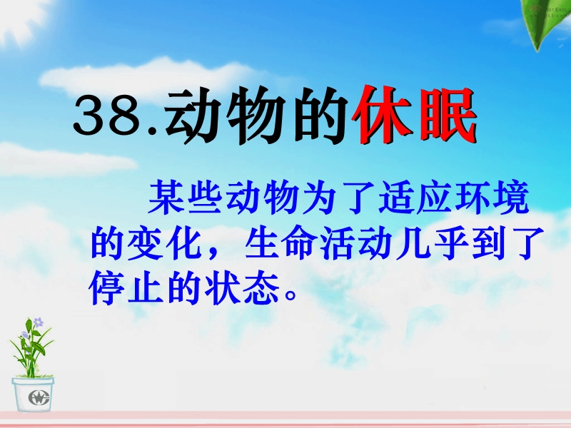 2016秋（沪教版）三年级语文上册《动物的休眠》课件3.ppt_第1页