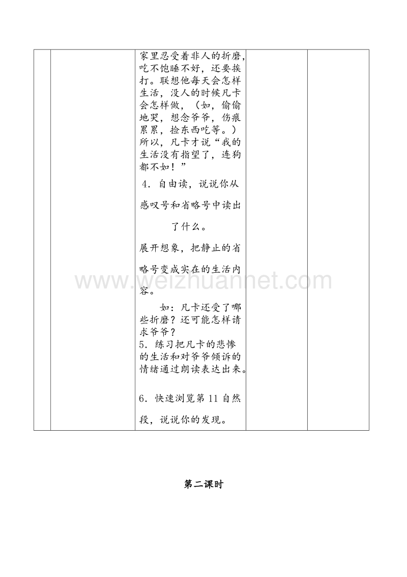 2016秋六年级语文上册《凡卡》教学设计 沪教版.doc_第3页