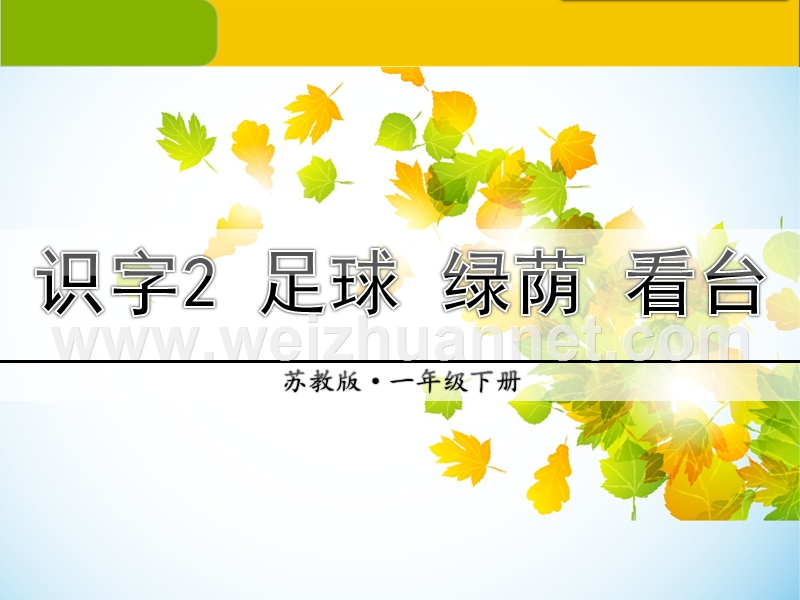 2018春（苏教版）一年级下册语文识字2-足球-绿荫-看台-课件 (1).ppt_第1页