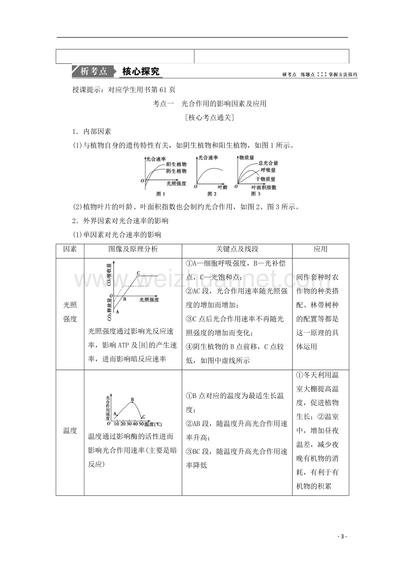 2018年高考生物一轮复习 第三单元 细胞的能量供应和利用 第四讲 能量之源——光与光合作用（二）学案 新人教版.doc_第3页