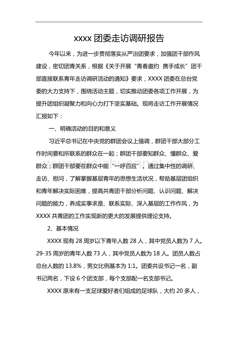 团干部走访调研活动调研报告.docx_第1页