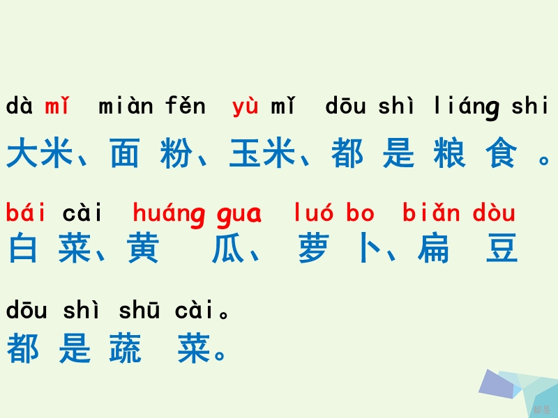 （2016年）【同步课堂】一年级语文上册识字一粮食蔬菜课件1西师大版.ppt_第3页