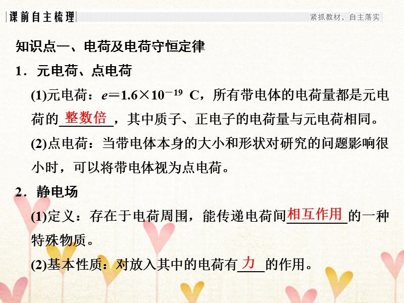 2018年高考物理大一轮复习 第七章 静电场 基础课1 电场的力的性质课件 粤教版.ppt_第3页