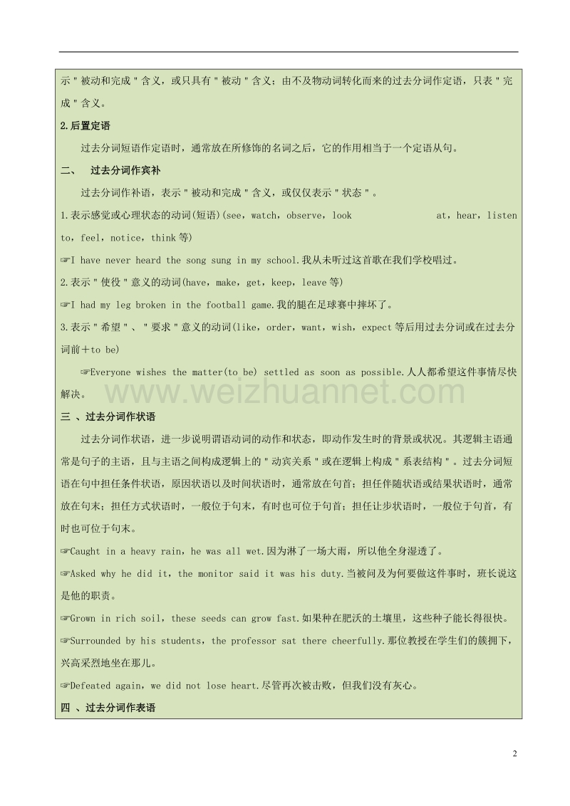 2018年高考英语一轮复习 每日一题（第8周）过去分词（含解析）.doc_第2页