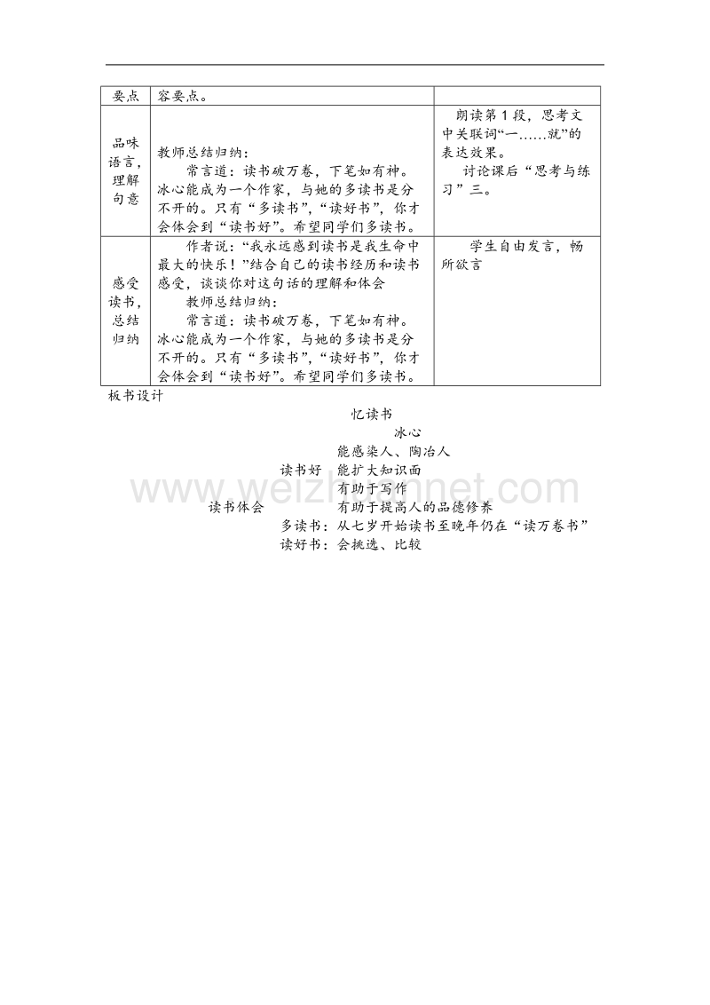 （北师大版）2017春五年级语文下册2.2忆读书  教案.doc_第2页