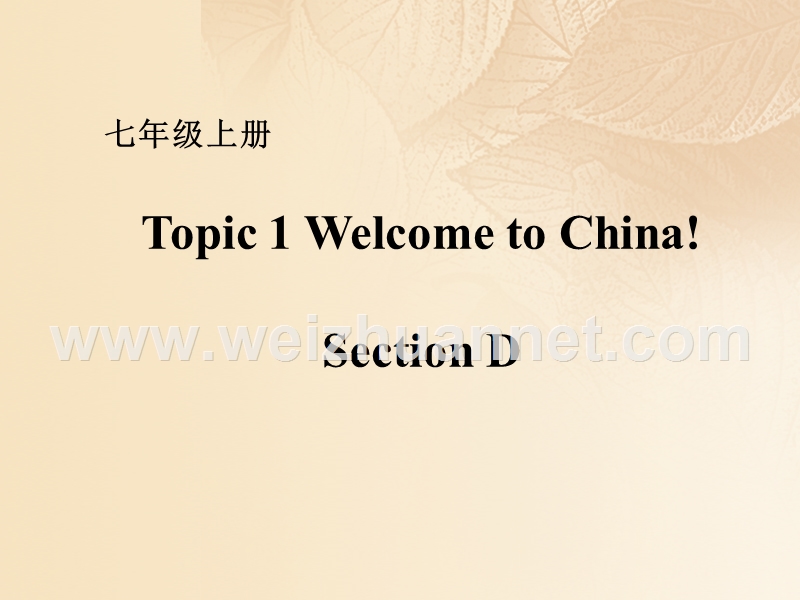 七年级英语上册 unit 1 making new friends topic 1 welcome to china section d课件 （新版）仁爱版.ppt_第1页