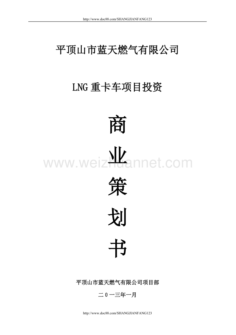 LNG重卡项目投资商业策划书.doc_第1页