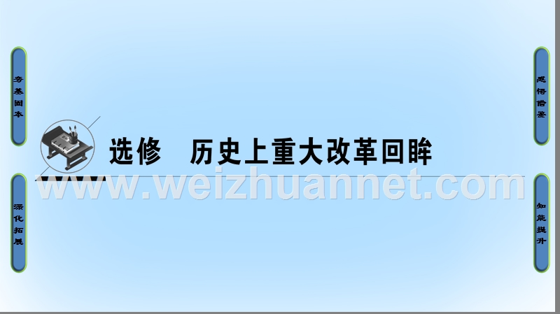 2017年高考历史一轮复习历史上重大改革回眸第1讲中国古代重大改革课件岳麓版选修1.ppt_第1页