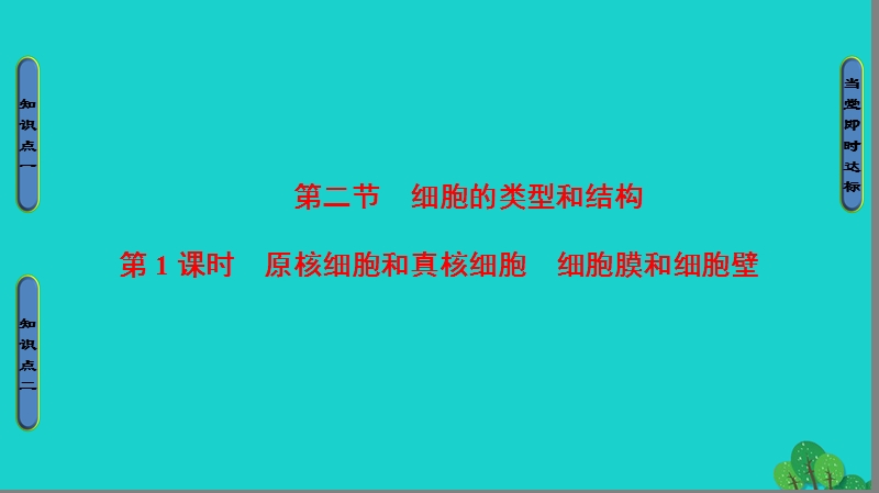 2017年高中生物第3章细胞的结构和功能第2节细胞的类型和结构（第1课时）原核细胞和真核细胞细胞膜和细胞壁课件苏教版必修1.ppt_第1页