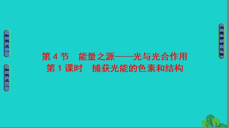 2017年高中生物第5章细胞的能量供应和利用第4节能量之源——光与光合作用（第1课时）捕获光能的色素和结构课件新人教版必修1.ppt_第1页