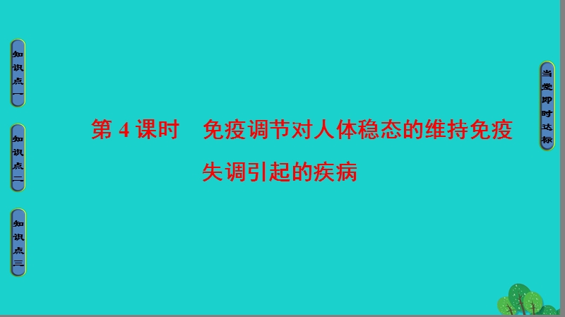 2017年高中生物第2章生物个体的稳态第1节人体内环境的稳态（第4课时）免疫调节对人体稳态的维持免疫失调引起的疾参件苏教版必修3.ppt_第1页