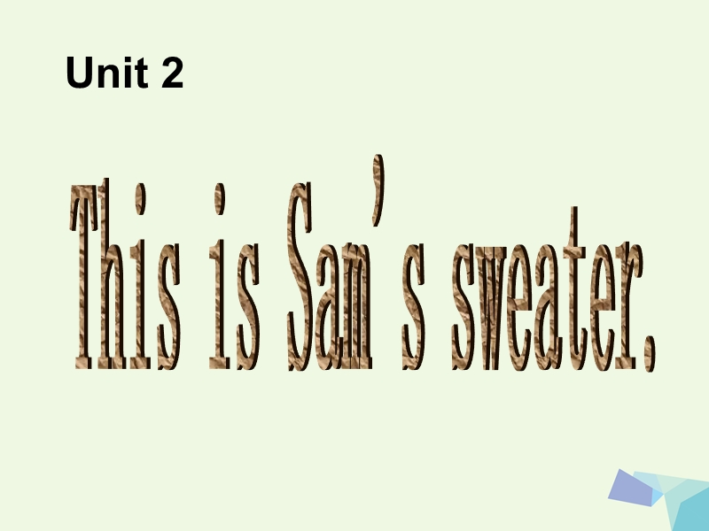 三年级英语上册 unit 2 this is sam’s sweater课件 外研版（一起）.ppt_第1页